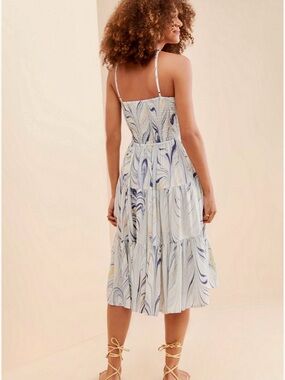 Lusana Arlen Shirred Halter Midi Dress